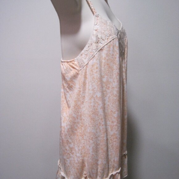 MUDD Adj. Braided Spaghetti Strap Womens Large Halter Tank Top Orange Floral - Picture 6 of 8